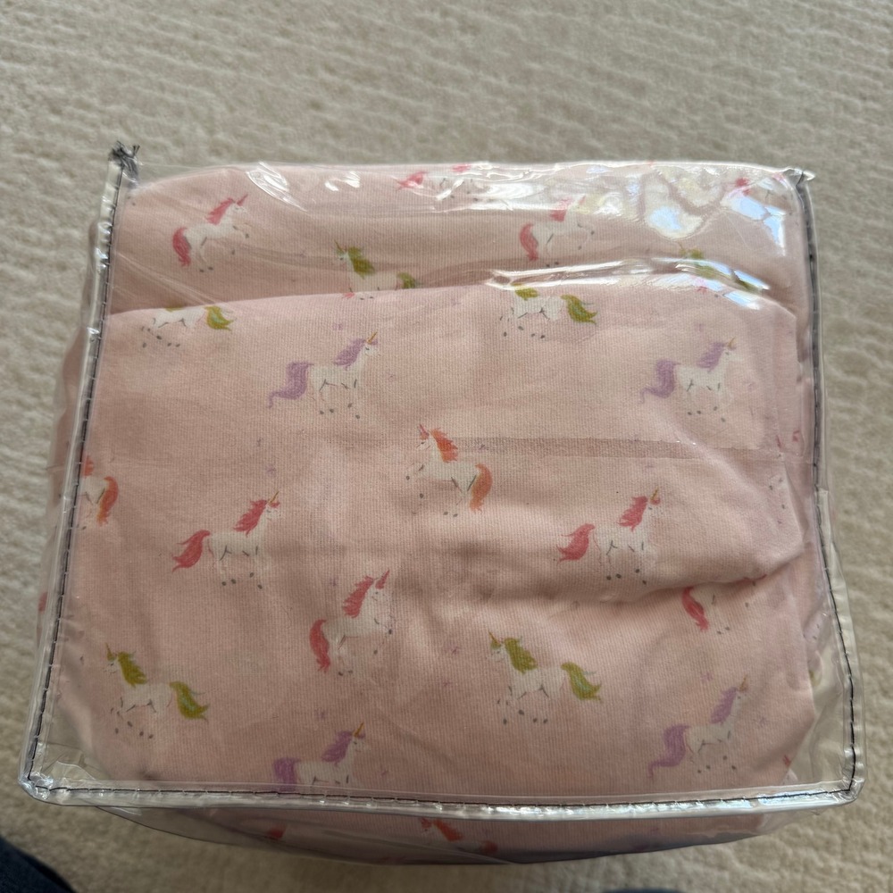 Unicorn Print Heavyweight Flannel Sheet Set Pink 4pc NEW IN PACKAGE Cozy Winter